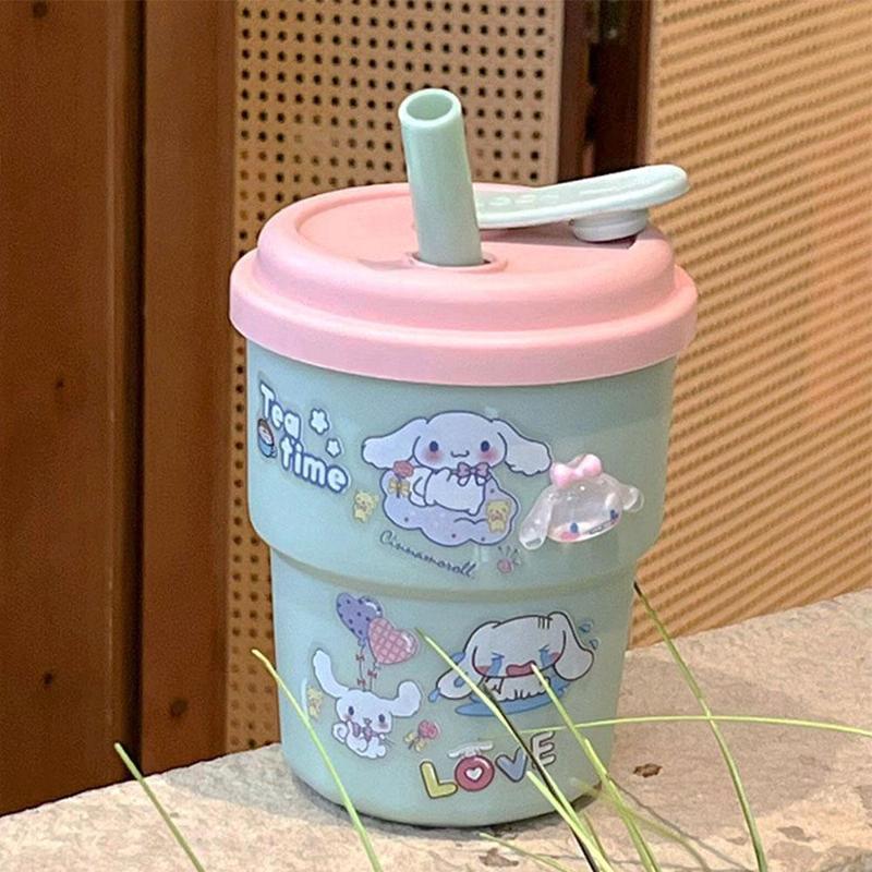 Cốc Giữ Nhiệt Cầm Tay Dễ Thương, Dung Tích 420ml, Có Ống Hút Silicon, Ống Hút Cốc Lớn, Thích Hợp Cho Cà Phê Và Cà Phê, Cốc Nóng, Lý Tưởng Cho Văn Phòng 2