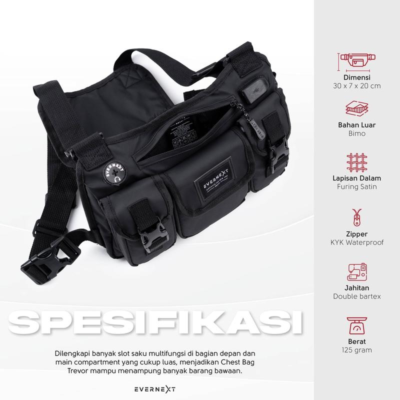 Product Introduction of Evernext - Chest Bag Waterproof Trevor Tas Dada Tactical Rig Bag Outdoor Tas Pelindung Dada Motor Biker Sepeda Pria 0