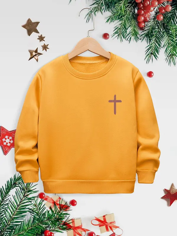 Boy's Letter Print Crew Neck Sweatshirt, Casual Long Sleeve Pullover for Fall & Winter, Kids Clothes for Daily Wear 8