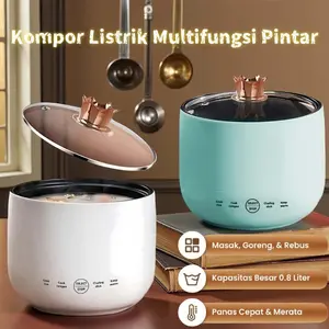 COD Magic com mini Anti Lengket Serbaguna Rice cooker Panci Listrik 450Wat Kompor Listrik Multifungsi Dengan Tombol Pintar