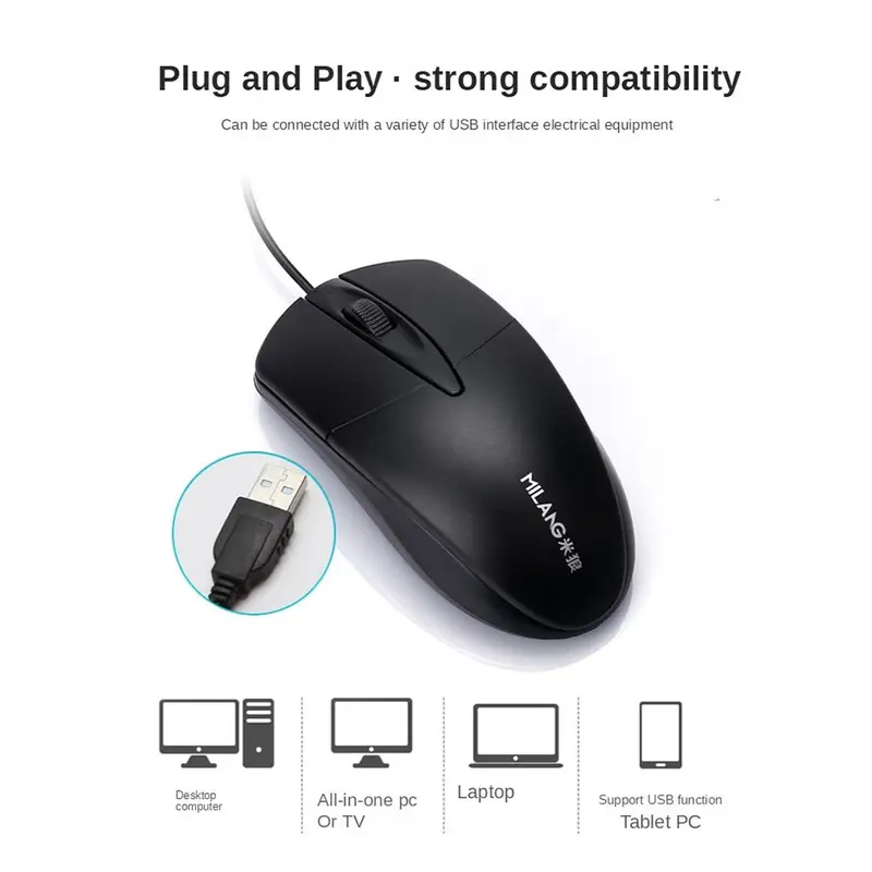 Chuột USB có dây, dành cho gia đình, văn phòng, doanh nghiệp, máy tính để bàn máy tính xách tay, I1I8 1