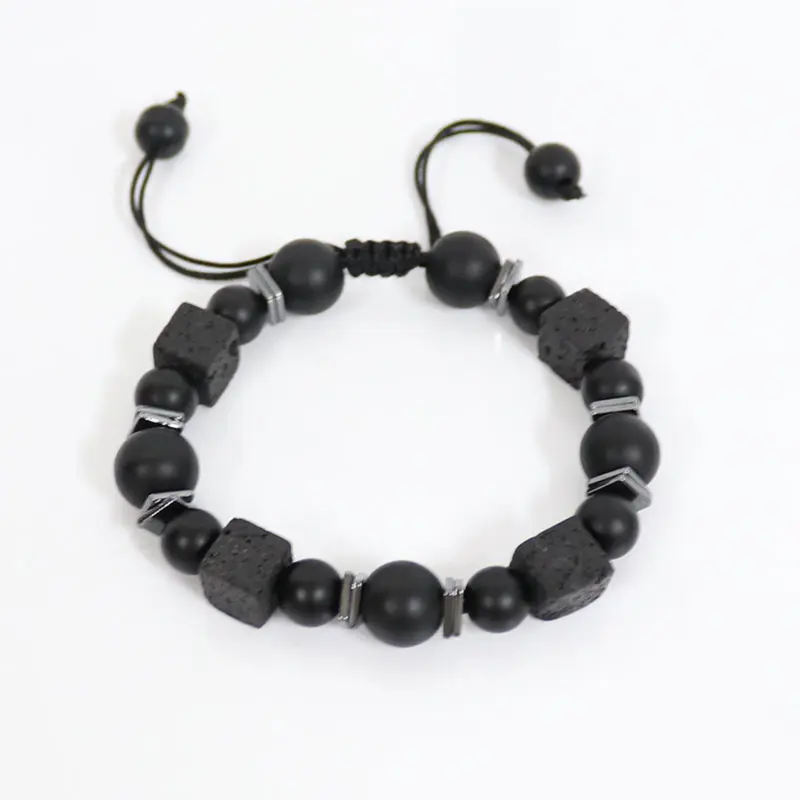 Vòng Tay Obsidian, Dành Cho Nam Giới, Vòng Tay Hạt Đá Núi Lửa Cao Cấp, Thích Hợp Làm Quà Tặng Bạn Trai 6