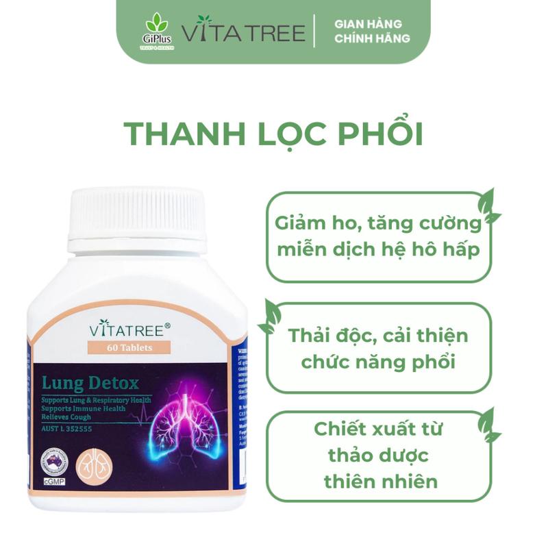  Viên Uống Hỗ Trợ Thanh Lọc Phổi Giảm Ho Hen Vitatree Lung Detox 60 Viên 