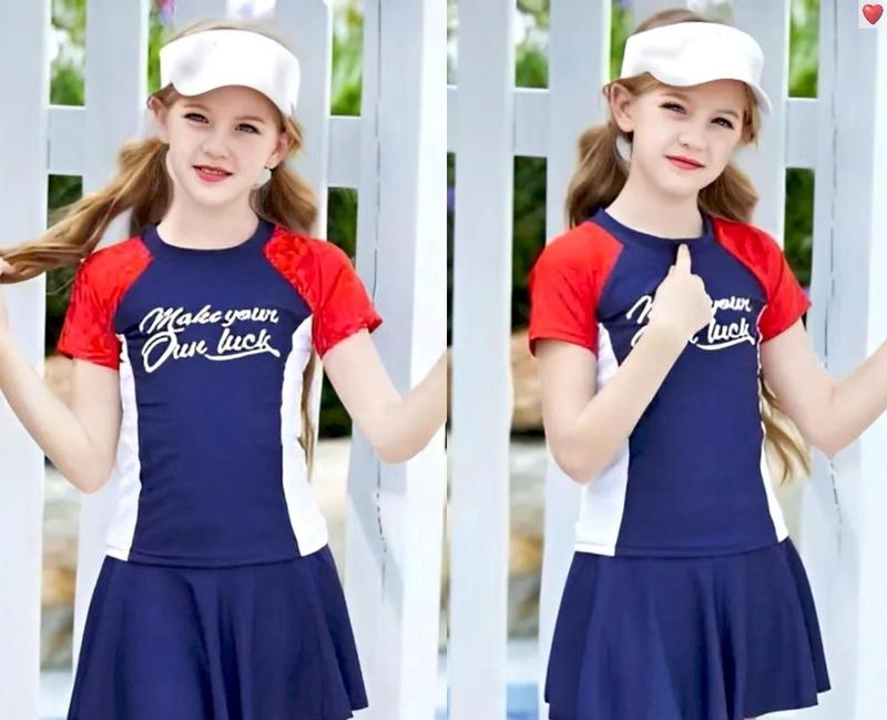 [MinMinKid2] (10-38kg) Đồ bơi, bikini 2 mảnh phối tay rag.lan cho bé gái diện di biển, đi bơi 0