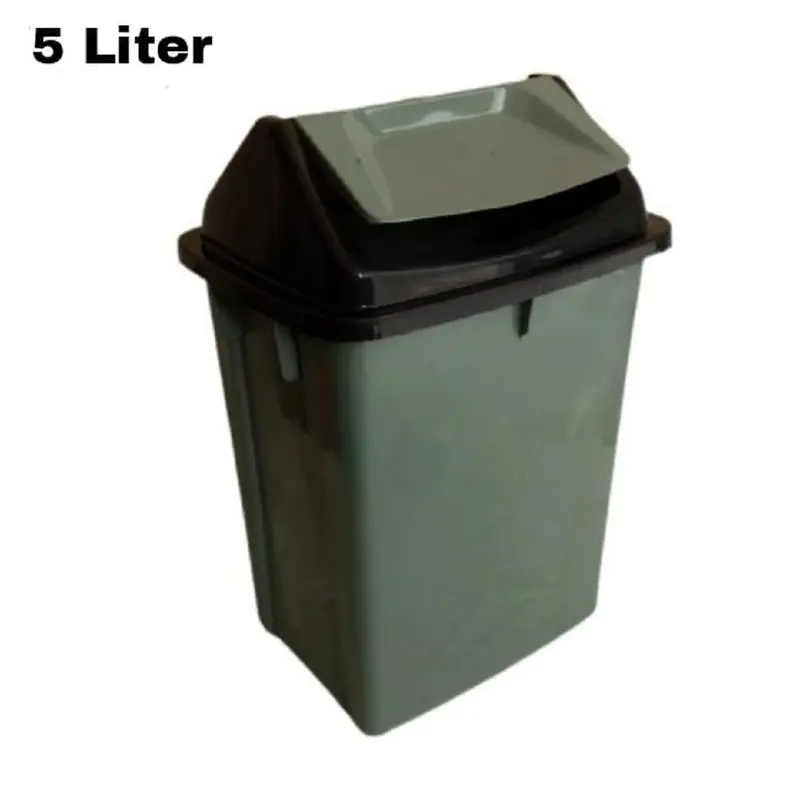 Tempat Sampah Portable Model Persegi Ukuran Medium 5 Liter Plastik Abu Mobil Tong 0
