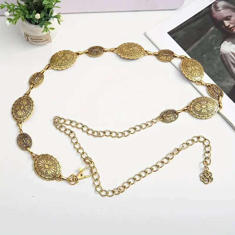 1pc Women's Waist Chain Bohemian Style Belt Fashion Retro Gold Chain  Versatile Dress Shirt Silver Decorative Chain - TikTok Shop Singapore