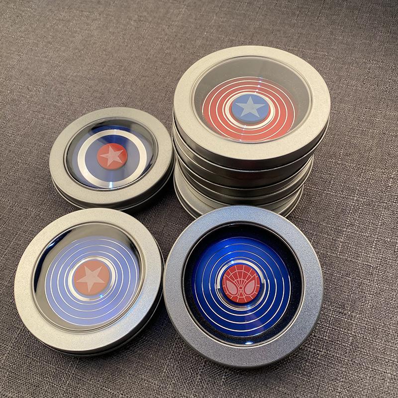 Product Introduction of Spider-Man Captain America Shield Fidget Spinner Metal Finger Spinner Toy for College Students Cool Stress Relief 2
