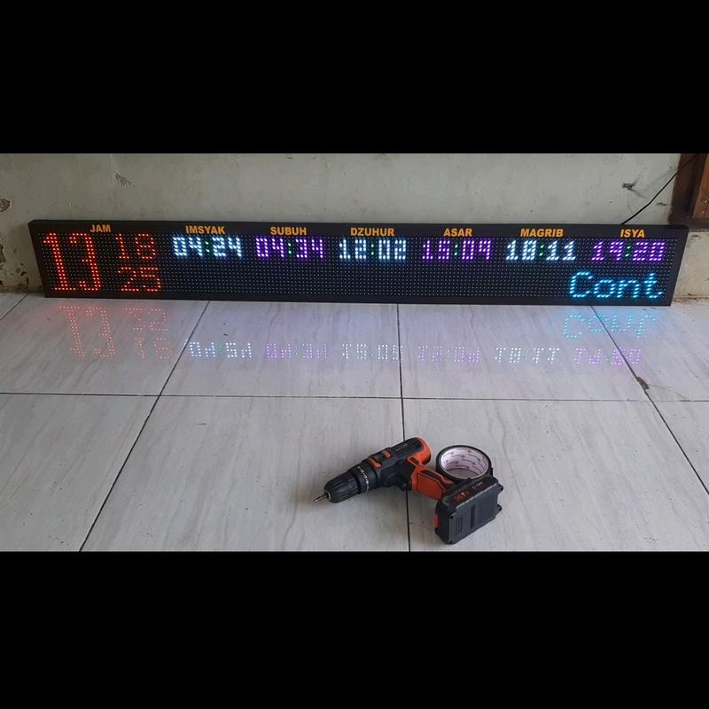 jam digital masjid rgb ukuran 160x20cm & 200x20cm 5
