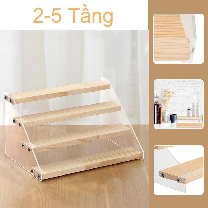  2-5 Tầng Kệ Trưng Bày Bằng Gỗ Kệ Để Mô Hình Mini Kệ Để Nước Hoa Đồ Chơi Kệ Trang Trí Giá Đỡ Trưng Bày Kệ Bậc Thang hộp  đựng  gạo 