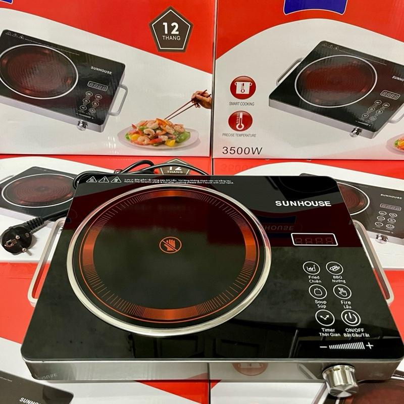 Bếp Hồng Ngoại Sunhouse SHD 6017 Cảm Ứng Cao Cấp, Công Suất 3500W, Mặt Kính Chịu Lực Sử Dụng Cho Mọi Loại Nồi