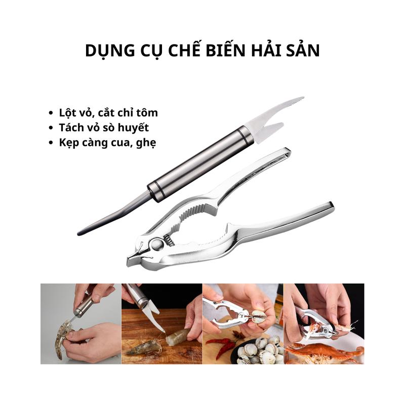Dụng Cụ Chế Biến Hải Sản Lột Vỏ Tôm, Tách Vỏ Sò Huyết, Kẹp Càng Cua Ghẹ