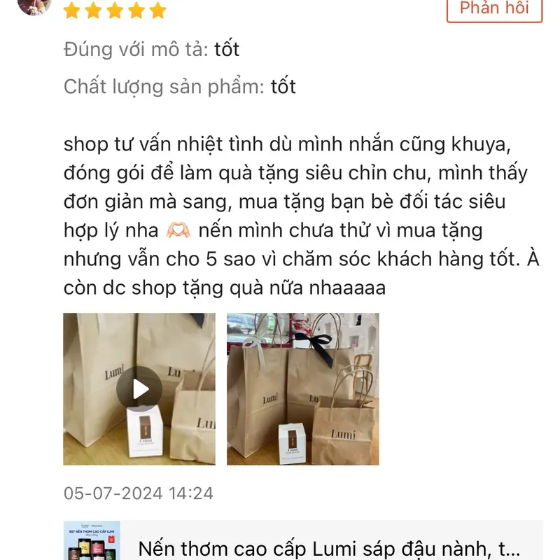 Nến thơm Lumi cao cấp sáp đậu nành hương Matcha Latte thư giãn, bình yên 3