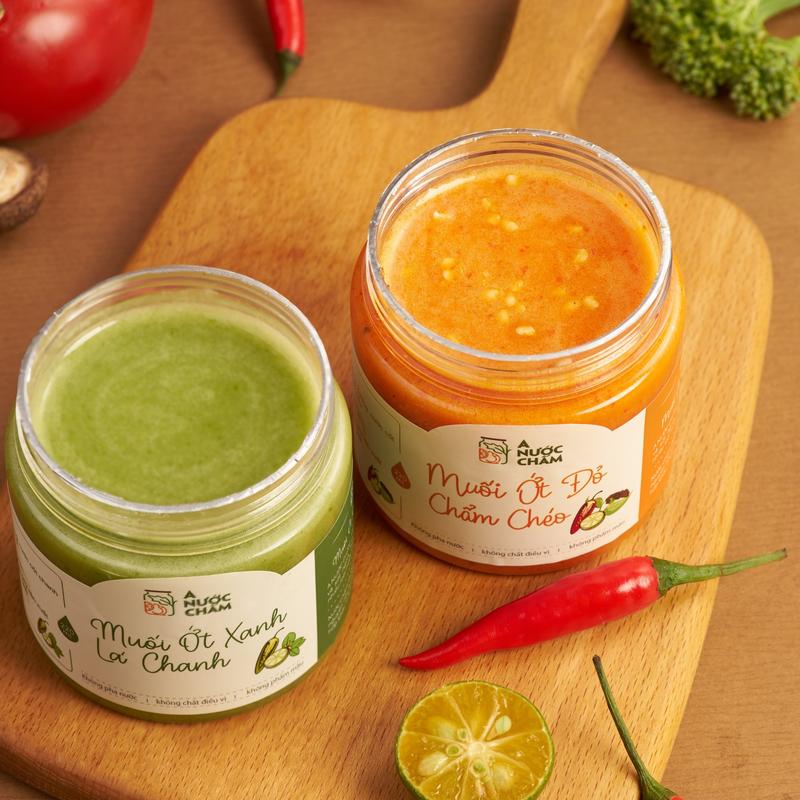 Combo 4 hũ Muối ớt xanh đỏ- Chấm Gà & BBQ và Hải sản Nước Sốt Gia Vị Chua Cay muoi chu 1