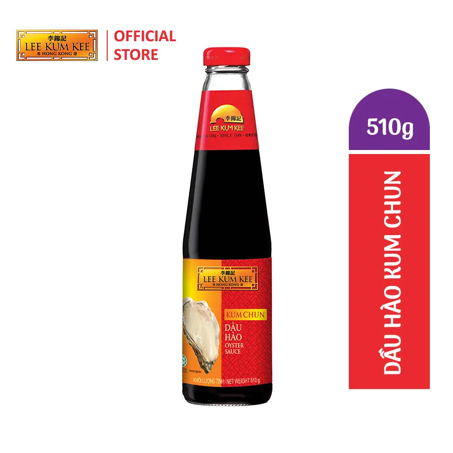 Dầu hào Lee Kum Kee Kum Chun Oyster Sauce 510g (Chai thủy tinh)