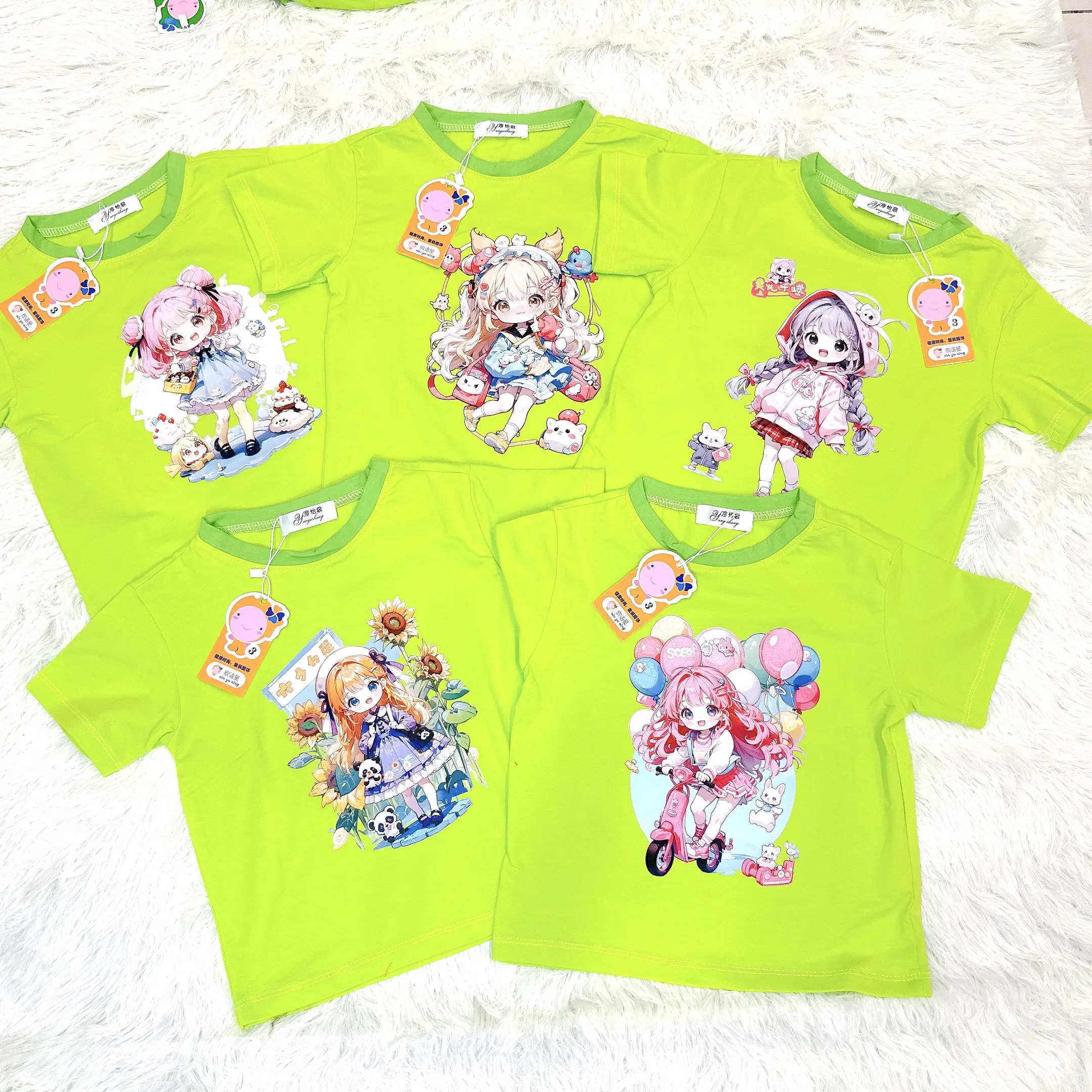 [Sâu Béo Shop] Áo Thun Cotton Công Chúa Cho Bé Gái (9-38Kg) Với Hoạ Tiết Dễ Thương Thấm Hút Mồ Hôi