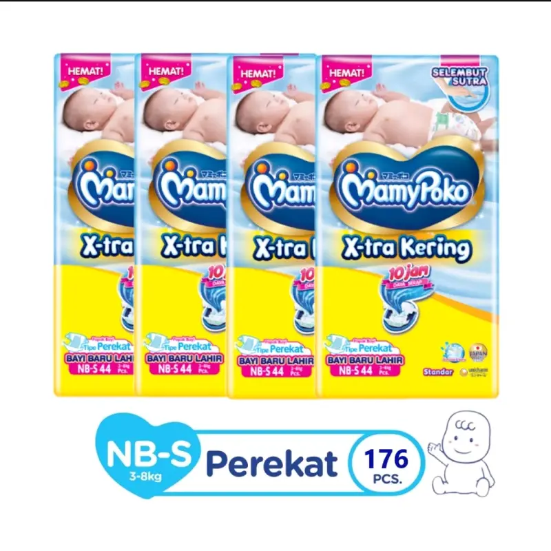 Mamypoko Popok Tape Open standar NB-S44 - Karton isi 4 Diaper 0