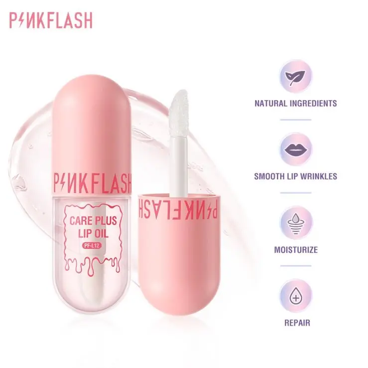 PINKFLASH Natural Lip Oil Lip Balm Lip Gloss Bibir Moisturize Repair
