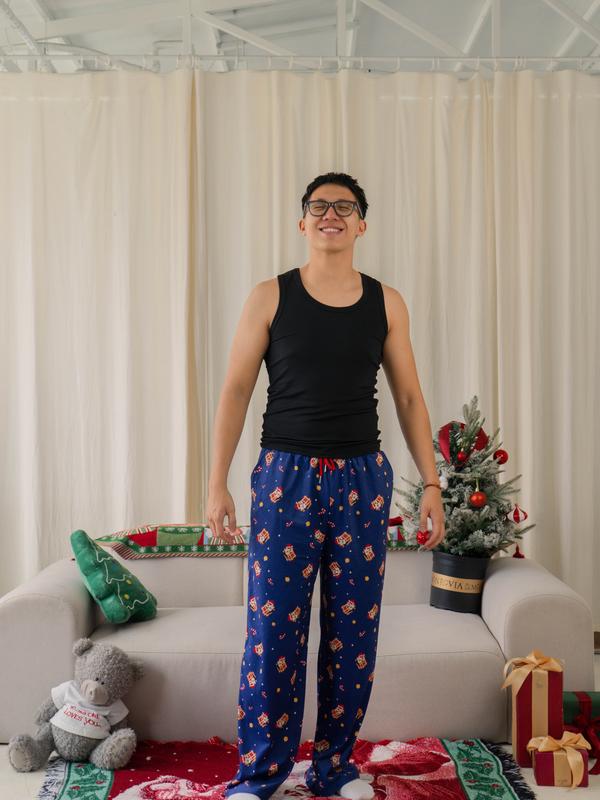 Flannel.baa - Quần dài NHUNG IN HÌNH GIÁNG SINH màu XANH dáng xuông, ống rộng nơ thắt xinh xắn 3