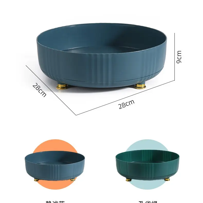 Khay đựng gia vị xoay 360 độ - Giá để mỹ phẩm xoay có chân - Kệ đựng đồ/hoa quả nhà bếp 3