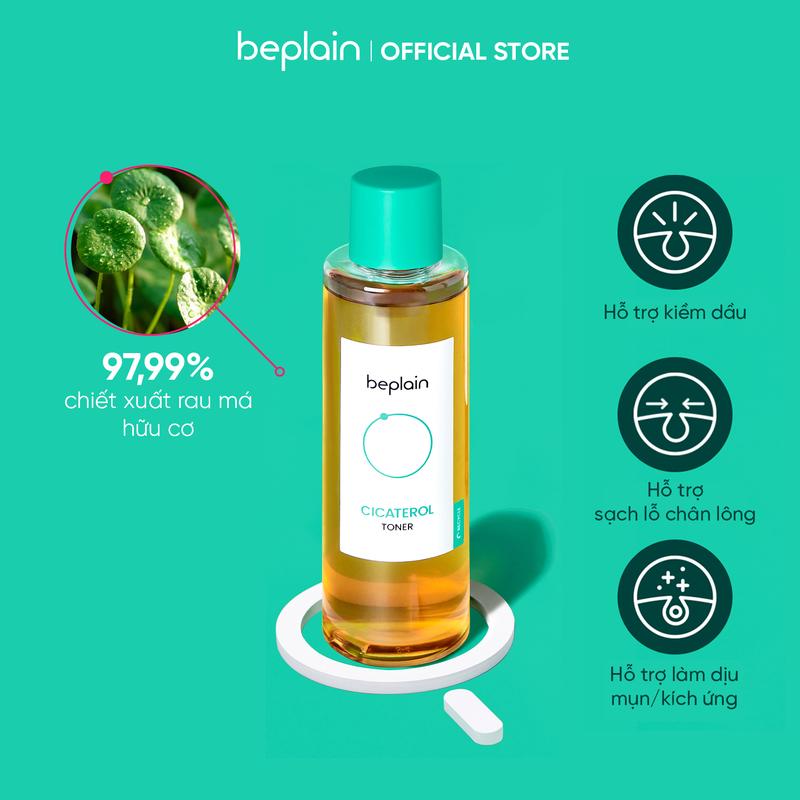 [LS][Tặng 1 Mask giấy Cicaful+ 1 Bông tẩy trang+ 1 Chì mày Horus bất kỳ] BEPLAIN Nước Cân Bằng Làm Dịu Da Cicaterol Toner 200ml 4