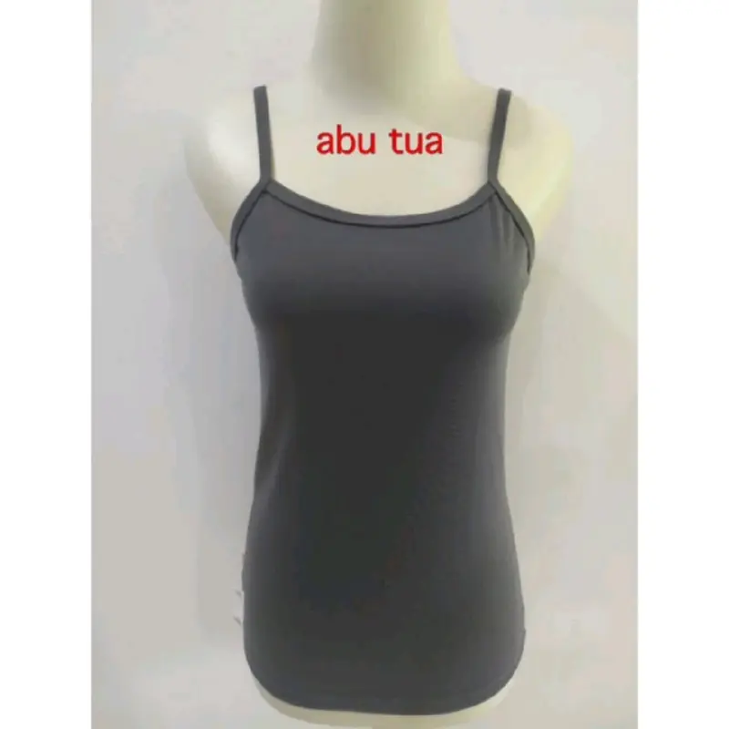 [ COD ] GROSIR PAKET 6 PCS TANK-TOP TALI KECIL WANITA BAHAN Polyester Hyget Premium POLOS Santai Slim-fitting 1