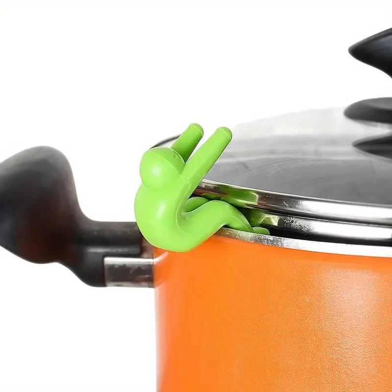 Silicone Pot Lid Holder, 5 Counts Creative Cute Pot Side Clip,   Kitchen Gadgets for Home Dining Room Barbecue 7