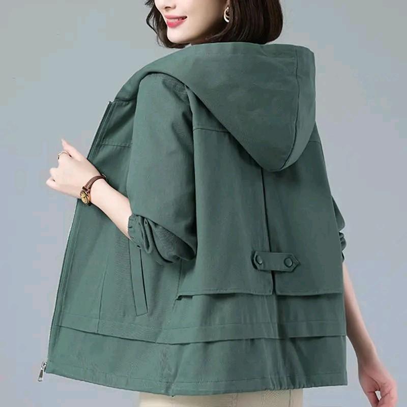 JAKET WANITA CASUAL WINDBREAKER ALL MATCH HOODIE 1
