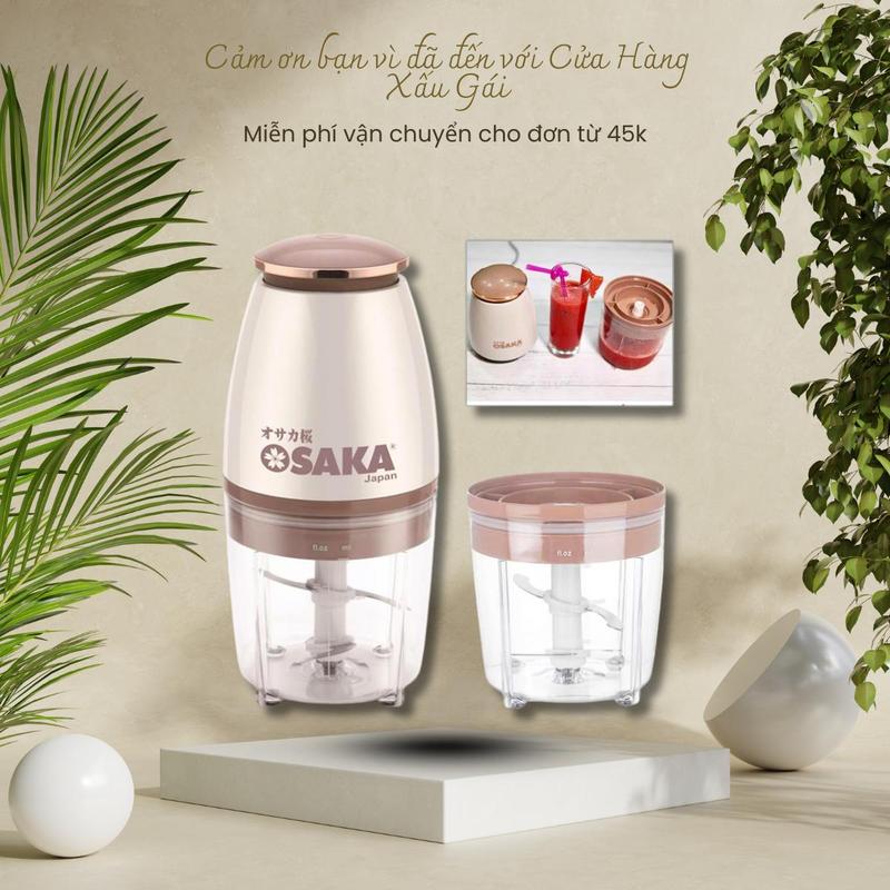 Máy xay đa năng tiện dụng Osaka _ Máy xay tỏi ớt xay thịt đa năng Osaka Japan nắp nâu