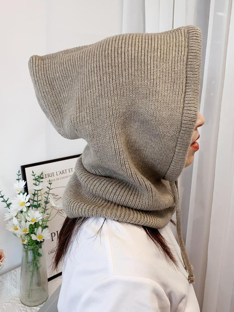 Product Introduction of Solid Color Pullover Hat, Casual Warm Hooded Hat for Fall & Winter, Fashion Accessories for Women & Men 6