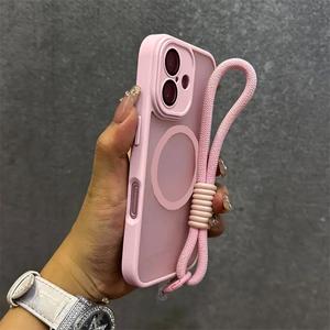 Funda para teléfono con Correa de Muñeca Magnética para la Serie iPhone 14/15 de Apple, Cubierta de Protección Duradera para Modelos de iPhone Incluyendo Versiones Pro y Plus