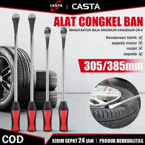 CASTA Linggis Ban Motor Mobil Baja Kuat Warna Merah – Tuas Pengikis dan Pengangkat Ban Manual Anti Karat, Desain Aman Lindungi Velg, Pegangan Nyaman, Cocok untuk Sepeda Traktor Rumput dan Bengkel