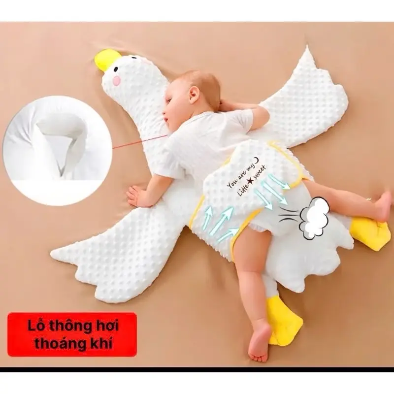 ￼Gối vịt gối ôm chống trào gối vịt chống ợ hơi, Có lỗ thông khí hàng cao cấp 2 lớp mẫu mới 2024