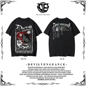 Baju Kaos Netral Terbaru Devil Vengeance Model Casual Distro Kalcer Metal Sablon Dtf Full Punggung 24s Hitam Putih Biru Merah Cabai DEATH EMPIRE AC5