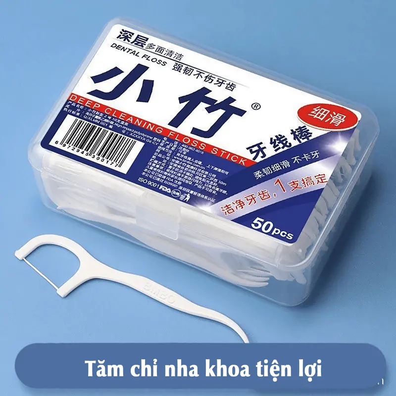 Hộp 50 Chiếc Tăm Chỉ Nha Khoa Sợi Chỉ Mảnh Combo 12 Hộp 600 Chiếc Tăm Chỉ Nha Khoa Lấy Thức Ăn Khỏi Kẽ Răng Độ Bền Cao Sạch Sẽ Tiết Kiệm 1