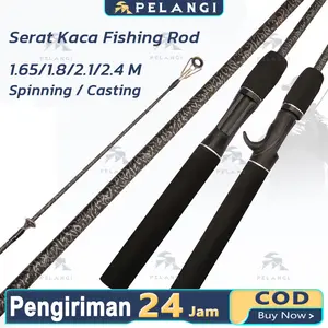 1.65m/1.8m/2.1m/2.4m Serat Kaca Fishing Rod ​Joran Pancing casting Spinning / Casting 2 Section Max Drag 8kg Saltwater Freshwater joran murah cuci gudang joran pancing Serat Kaca asli kuat