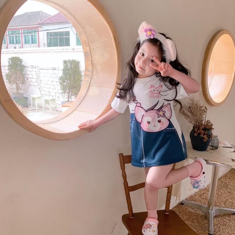 Product Introduction of ชุดเด็กผู้หญิง หน้าร้อน มาใหม่ ทรงหลวม ปลอม สองชิ้น เสื้อเชิ้ตแขนสั้น เสื้อยืด กระโปรง สาวน้อย เดรสลายการ์ตูนน่ารัก 24