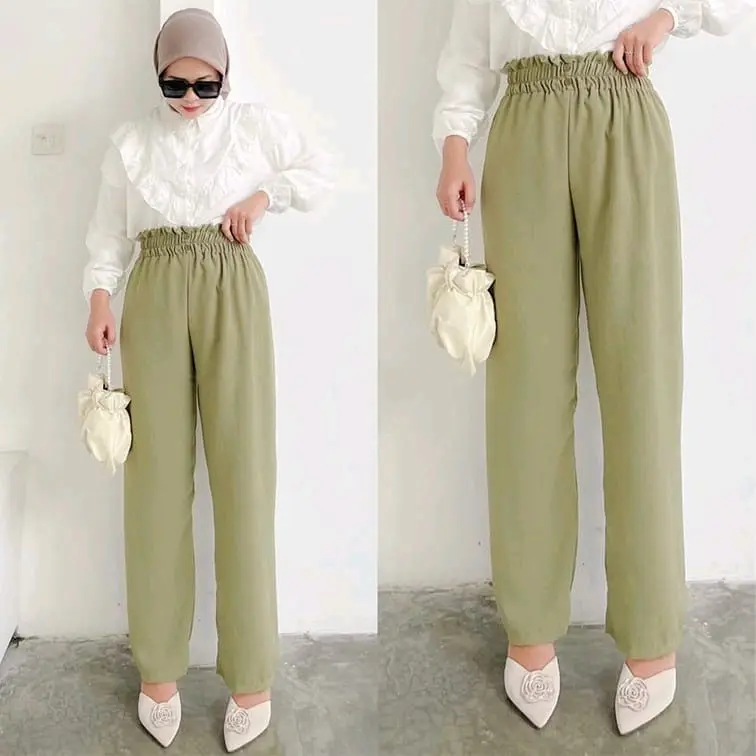 Celana Panjang Bawahan Muslim Polos Basic Casual 3