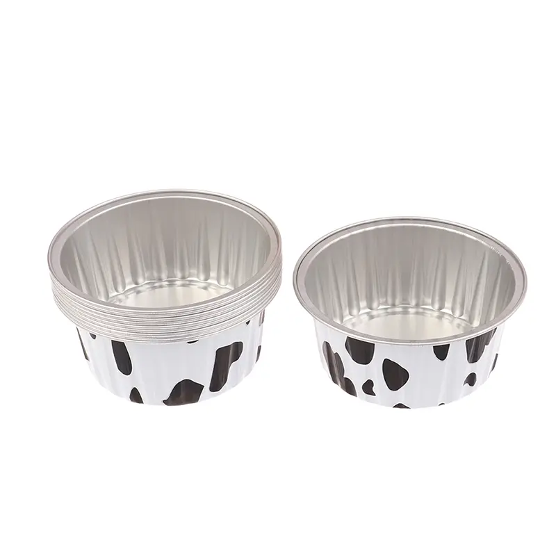 Khuôn Cốc Thiếc Lá Nhôm Tròn, Có Thể Tái Sử Dụng, 10 Cái, Thích Hợp Làm Pudding Và Bánh Ngọt, Hộp Giấy Thiếc Nồi Chiên Không Dầu, Khay Nướng Nhỏ Dụng Cụ Làm Bánh Và Làm Bánh 8
