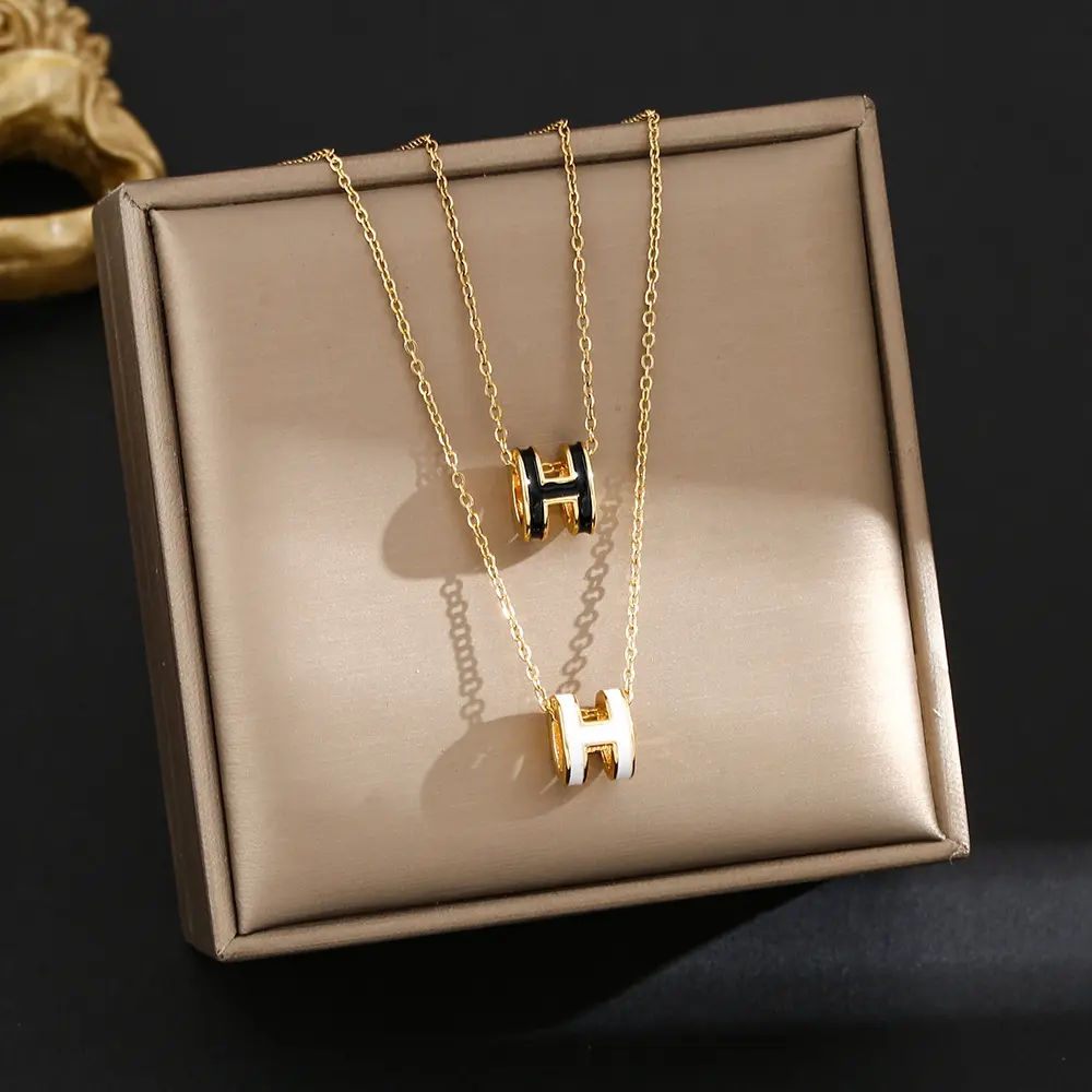 Vòng Cổ Mặt Dây Chuyền Chữ H, Độc Đáo Cao Cấp, Dành Cho Nữ, Phong Cách Hàn Quốc, Thanh Lịch, Dây Chuyền Xương Đòn Hoang Dã, Phụ Kiện Người Có Ảnh Hưởng Cá Nhân, Vòng Cổ