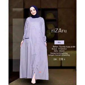 Gamis Kancing Saku Depan Toyobo Fodu by riZAru Katun Katun