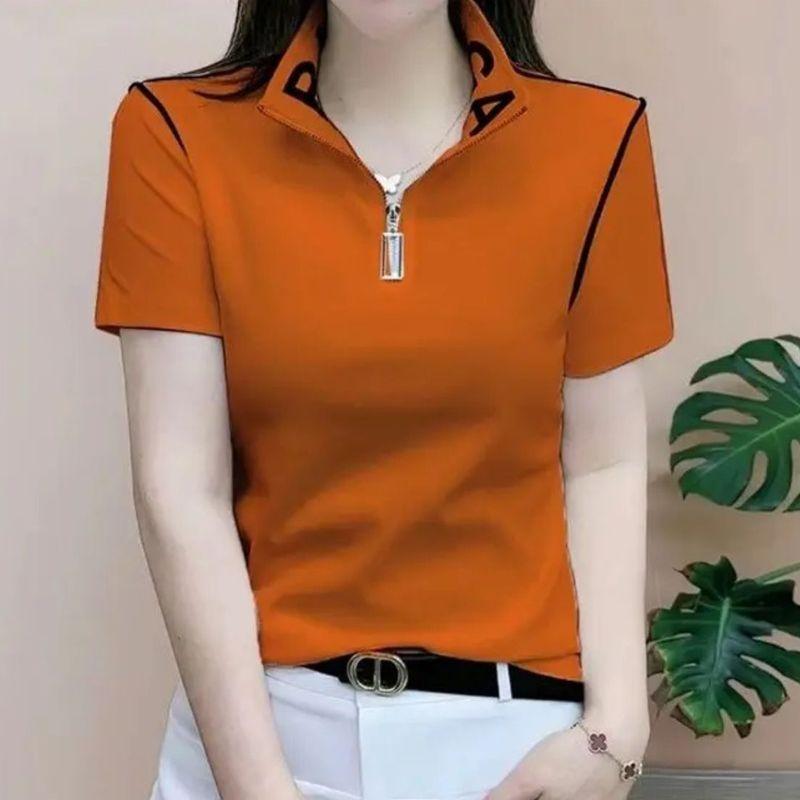 Product Introduction of Áo Thun Nữ, ngắn Tay, Hàng Mới Về Mùa Hè 2024, Áo Polo Giấu Bụng, Thường Ngày Và Dễ Phối Đồ Thời Trang, Áo Bó Sát Và Dáng Rộng, Dành Cho Nữ 4