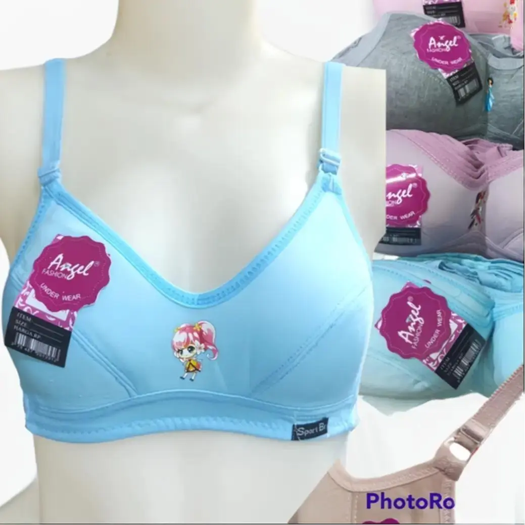 K10 = 6 pcs/Bra remaja Angel - bh ABG tanpa busa Kait Dua - Bh Murah berkualitas Katun Polos Cantik Wanita