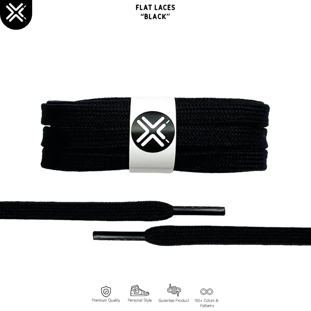 Tali Sepatu Hitam Premium Cotton | Premium Shoelaces
