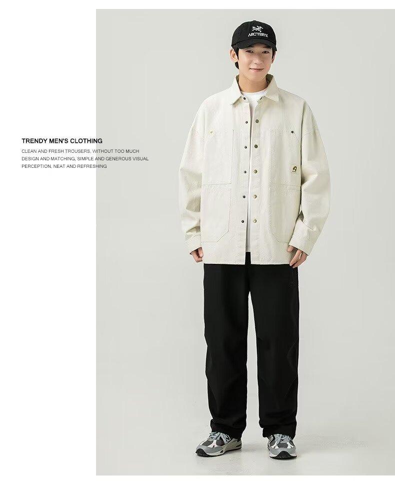 Product Introduction of Men's washed vintage long sleeve work shirt Artistic style cotton large size shirt jacket 11