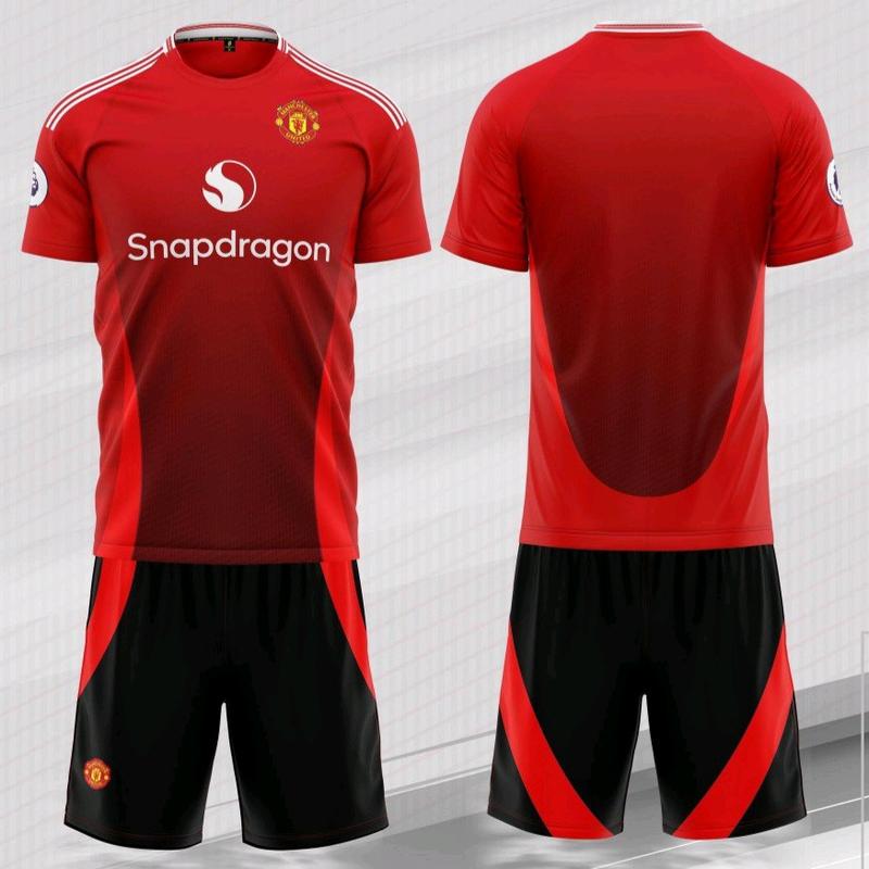 Bộ Đồ Thể Thao MỜ U,  MAN CHESSTER UNITED 2025 [Có in Tên Số Theo Yêu Cầu] . [Tặng Kèm MIỄN PHÍ VỚ Dệt Kim Cao Cấp Khi Mua Từ 3 Bộ Có in] Vải Thun Lạnh SAO VIỆT - Áo ĐỎ/Quần ĐEN 2025 - NOBI SPORT - Áo Bóng Đá/Đồ Đá Banh - Nam Nữ Unisex - Thoáng Mát  Top