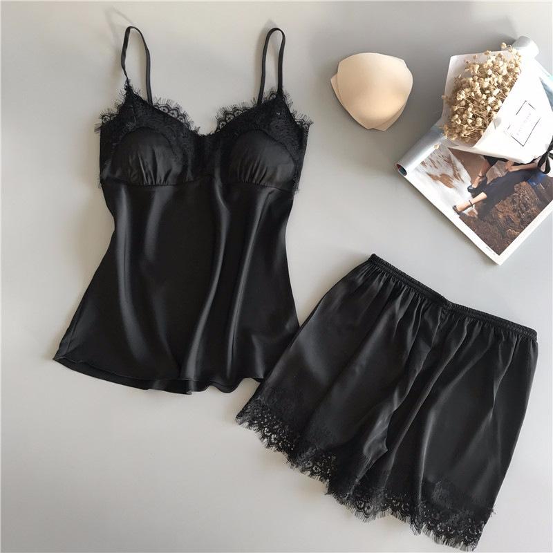 Product Introduction of Women's Underwear Women's Camisole Dress Set Ice Silk Lightweight Nightdress Home Nightdress Soft and Comfortable sexy pajamas 14