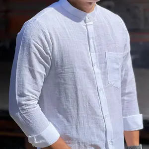 Kemeja linen slub Koko / kemeja putih / kemeja serat