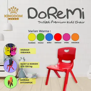 Kursi Anak Plastik Bangku Plastik Anak Belajar Paud Kursi Plastik Sekolah TK Kuat Warna Warni DOREMI
