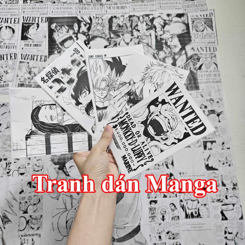 Bộ Decal 200 tờ truyện tranh dán tường, bàn học anime manga Decor Phòng Decal Hình Dán Trang Trí A6 poster anime