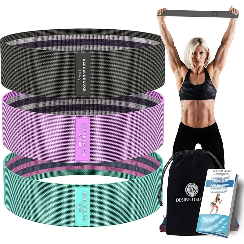 Resistance Bands Set for Men and Women, Premium Exercise Pack of 3 Different Resistance Levels Loops Band for Home, Gym, Long Exercise Workout – Great Fitness Equipment for Training, 2